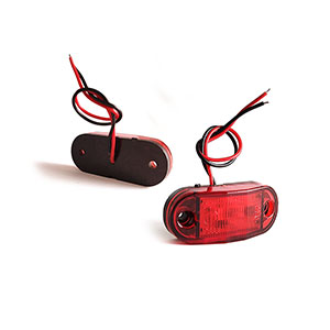 LED světlo oválné červené 12-24V