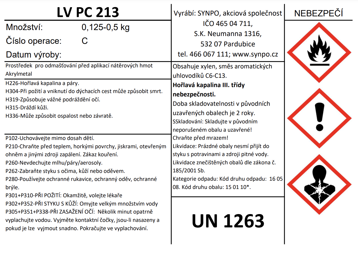 Odmašťovadlo na epoxidové a jiné povrchy LV PC 213, 0,5l